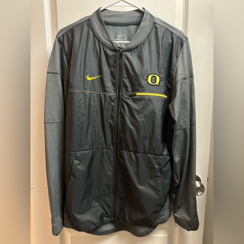 Nike Men's Black and Gray Oregon Duck Jacket